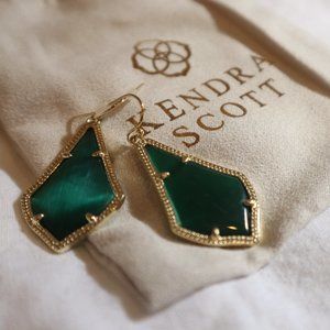 Kendra Scott Emerald Drop Diamond Earrings